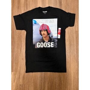 Top Gun Talk To Me Goose Graphic T-Shirt Mens Small Black Movie Tee NWT